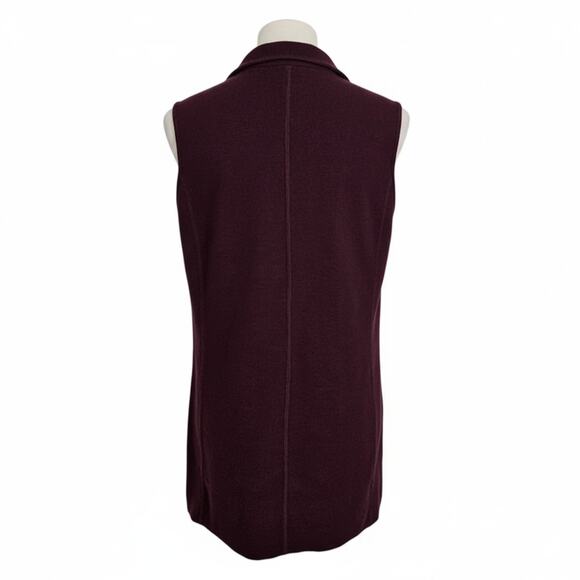 Talbots Maroon Sleeveless Sweater Jacket - Picture 3 of 7